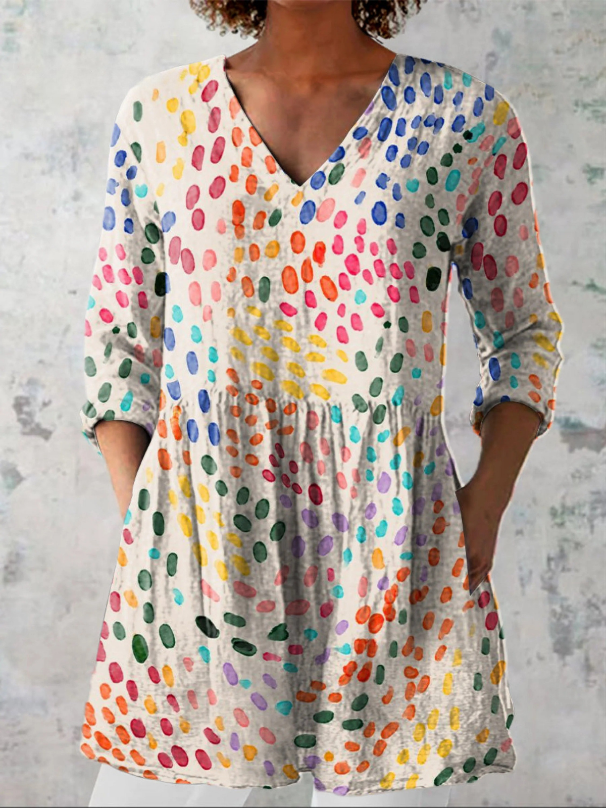 Pauline | Blusa lunga elegante con scollo a V