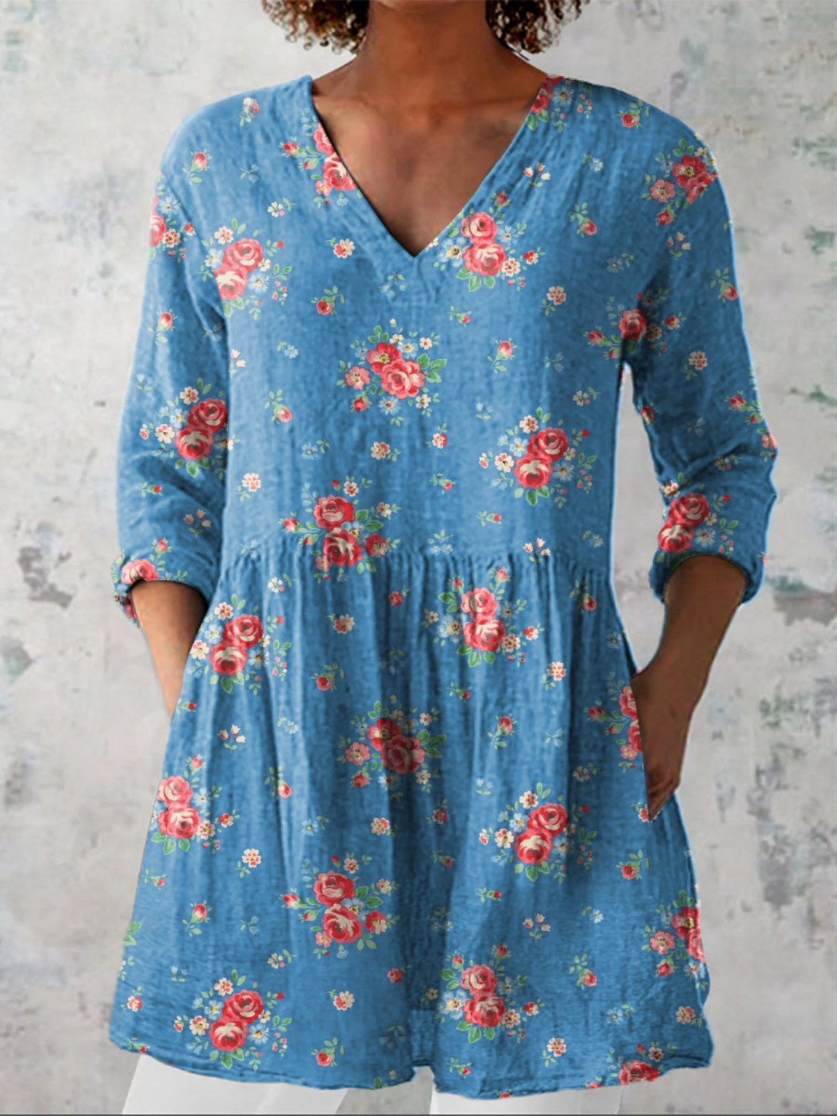 Melanie | Blusa Elegante a Scollo a V Lungo