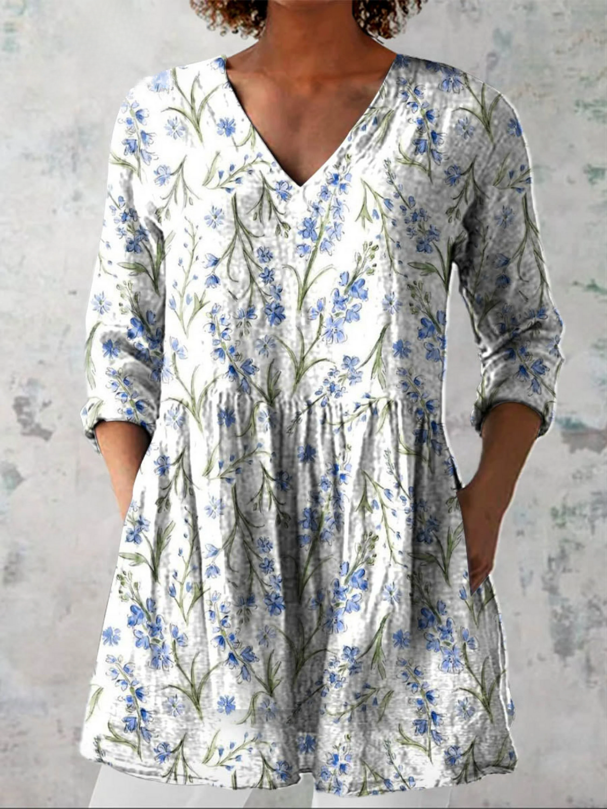 Jeanne | Camicetta lunga elegante con scollo a V