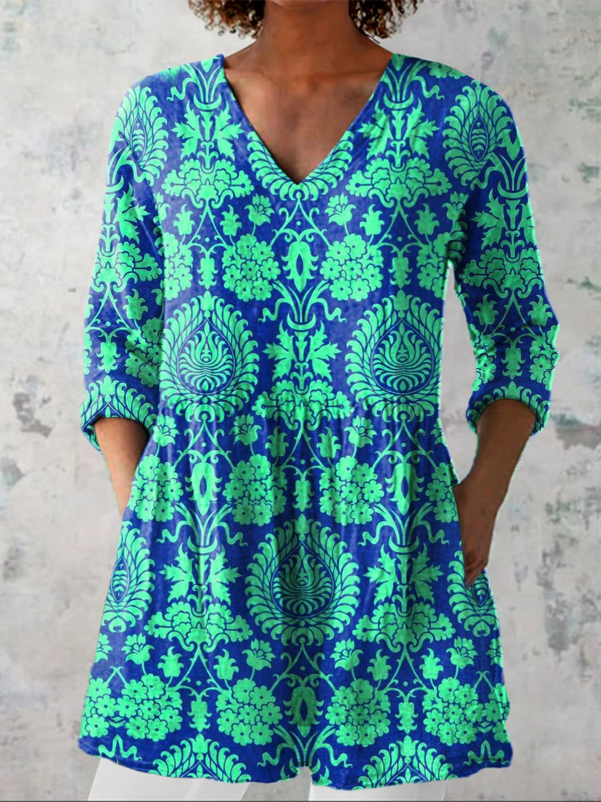 Ines | Blusa Lunga Elegante con Scollo a V
