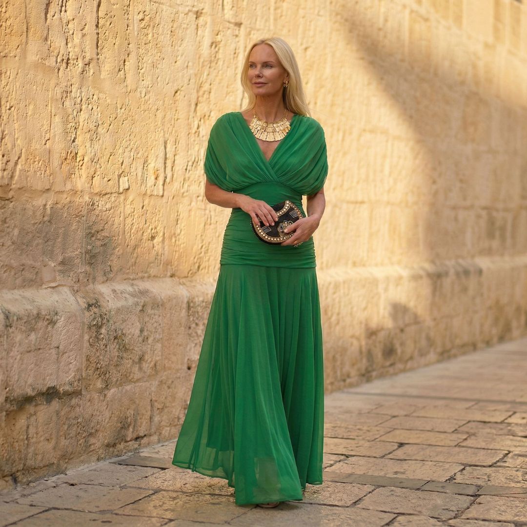 Sienna | Abito verde senza tempo con silhouette elegante