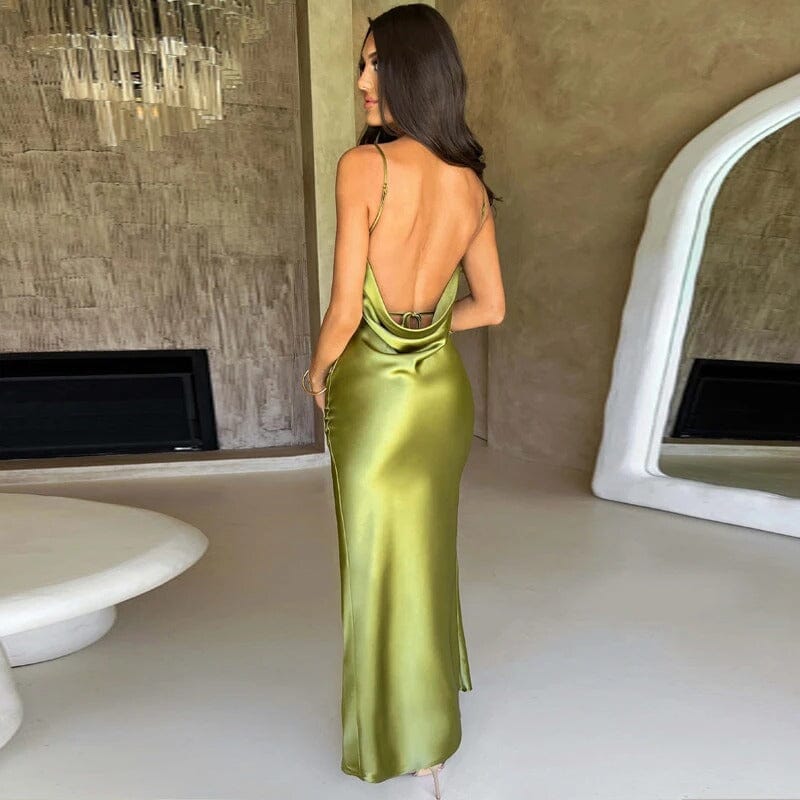 Abito Maxi Satinato Elegante