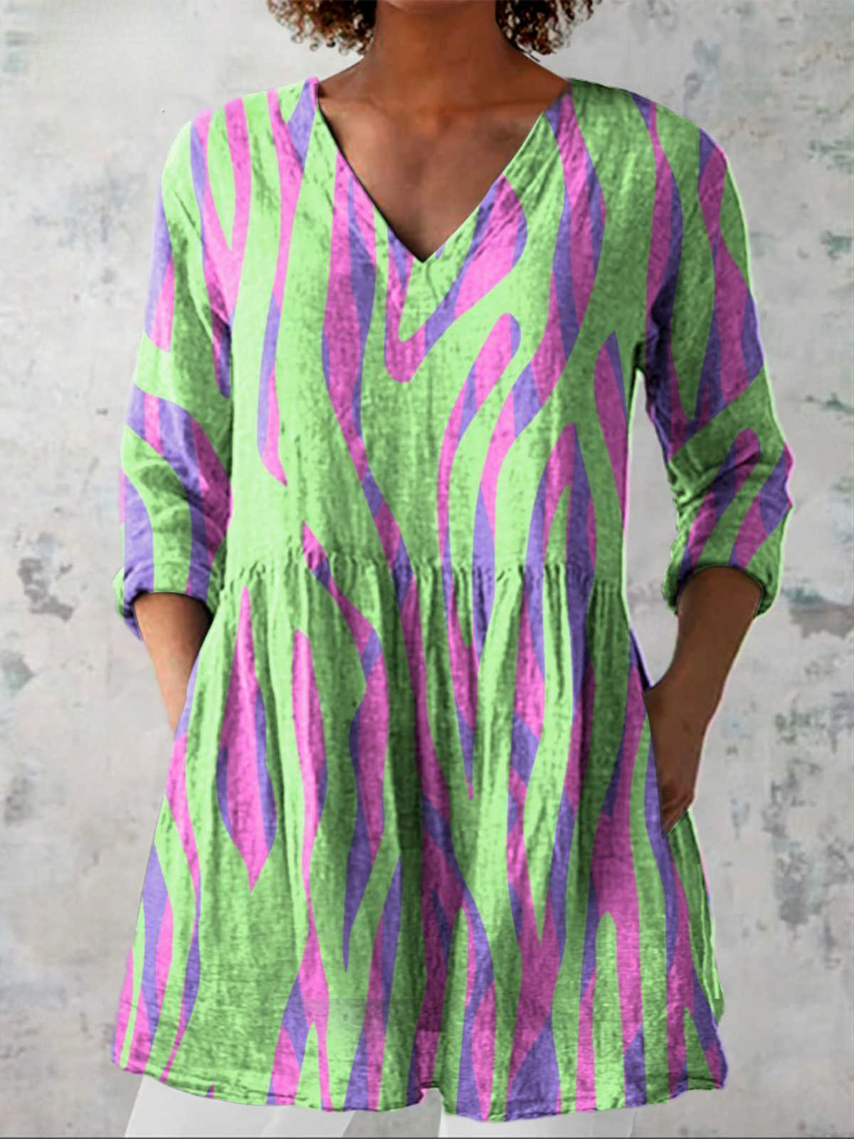 Oceane | Camicetta lunga elegante con scollo a V