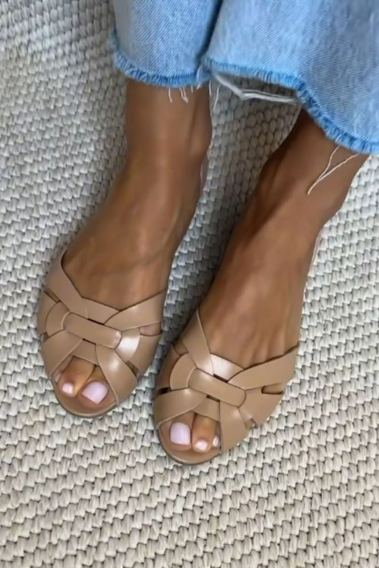 Mireya - Espadrillas piatte con punta aperta per l'estate