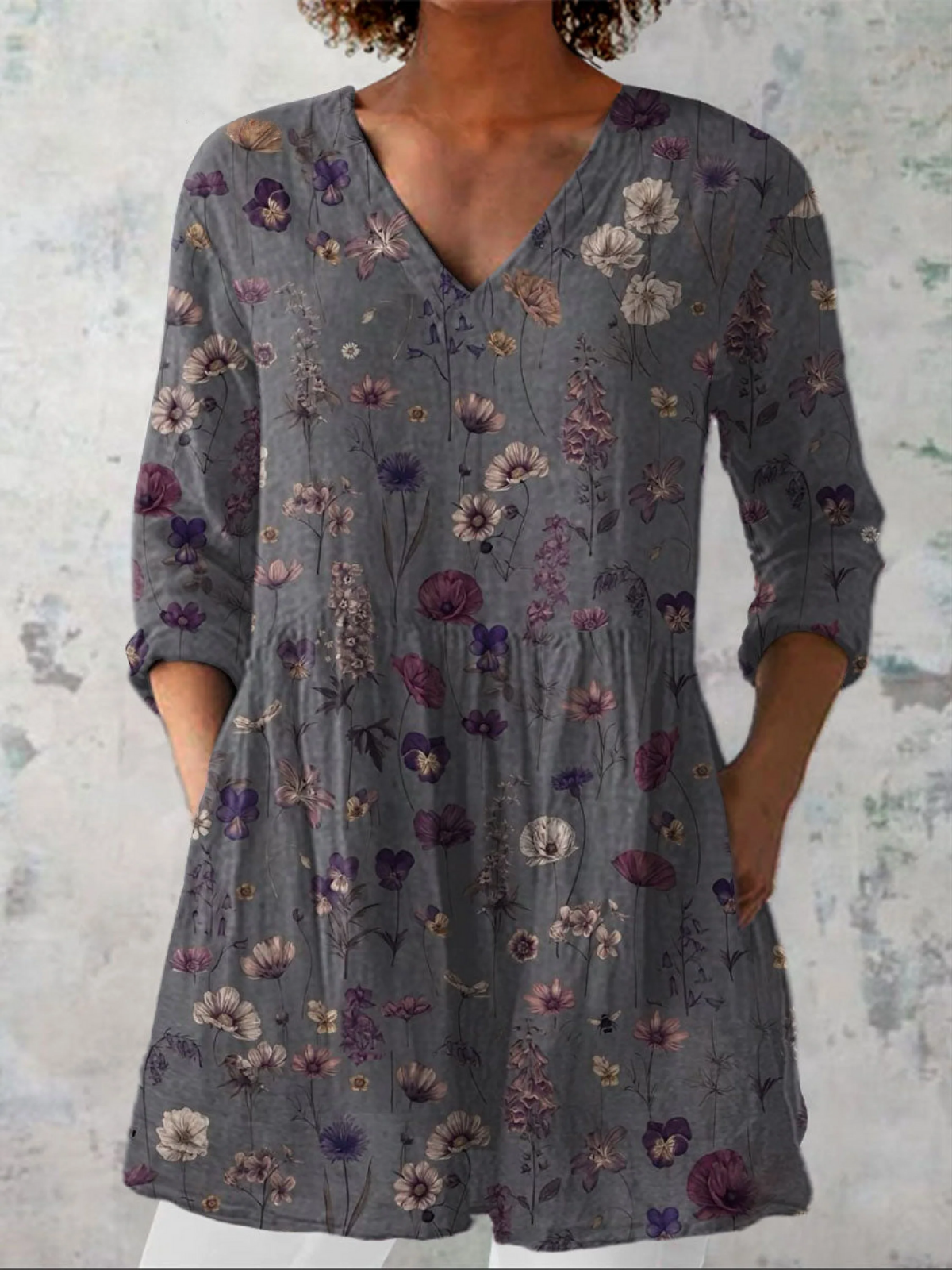 Audrey | Camicetta elegante a scollo a V con maniche lunghe