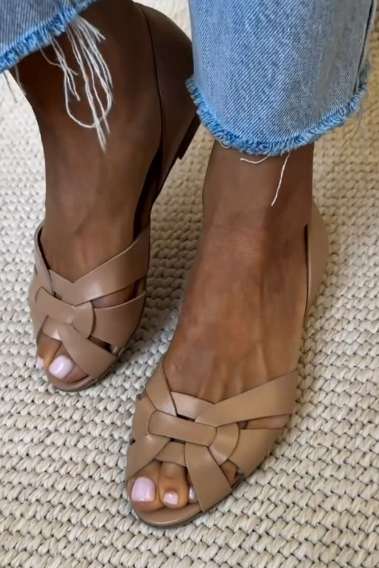 Mireya - Espadrillas piatte con punta aperta per l'estate