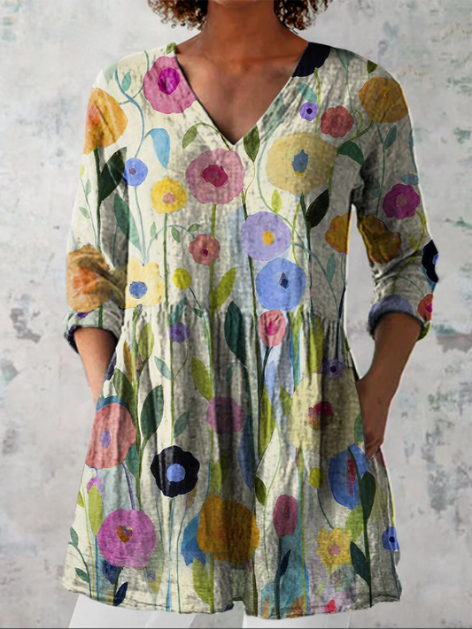 Louise: Blusa lunga elegante con scollo a V