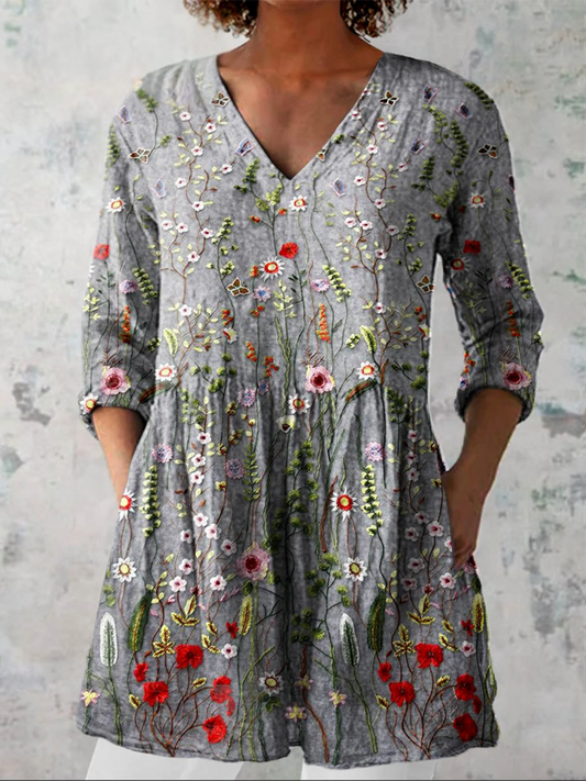 Camicetta Amelie lunga con scollo a V – silhouette elegante e fluida