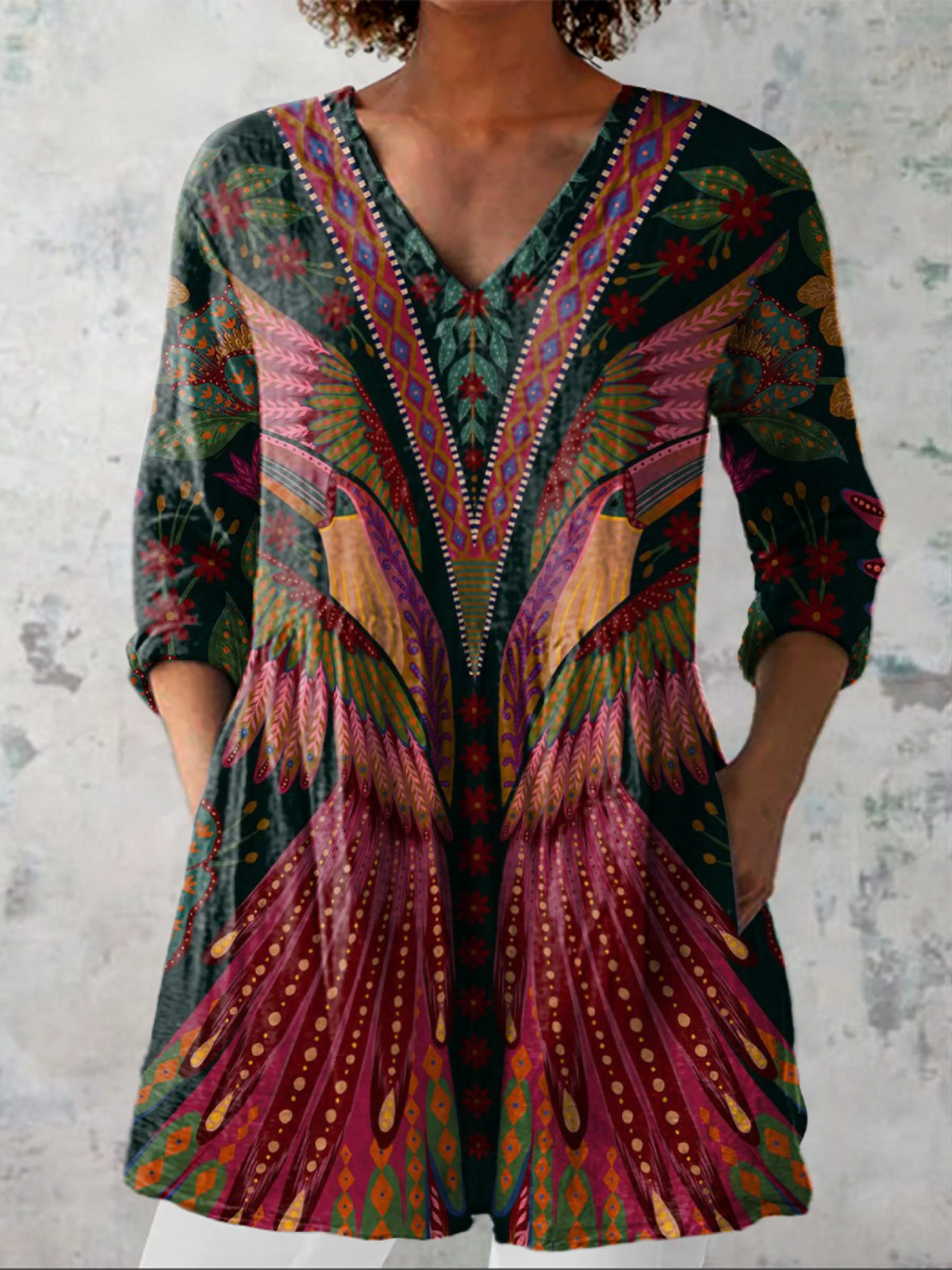 Manon | Blusa longline elegante con scollo a V