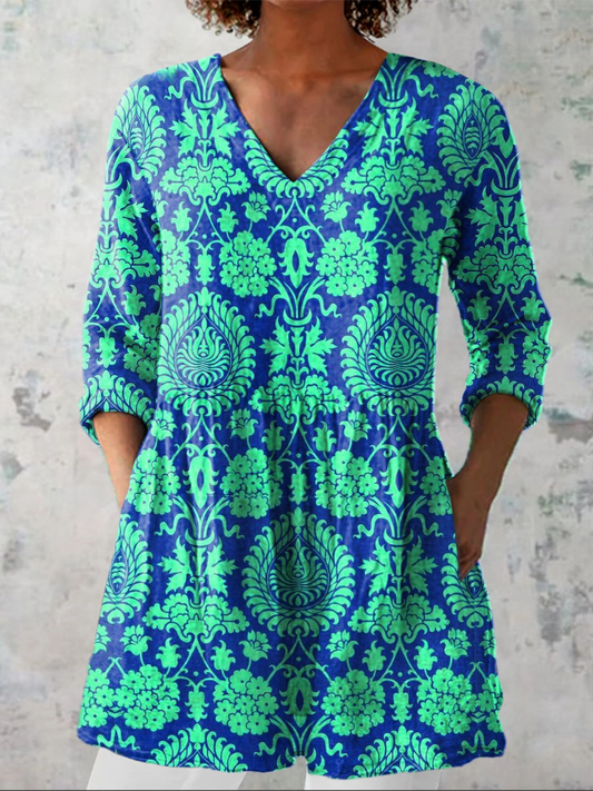 Ines | Blusa Lunga Elegante con Scollo a V