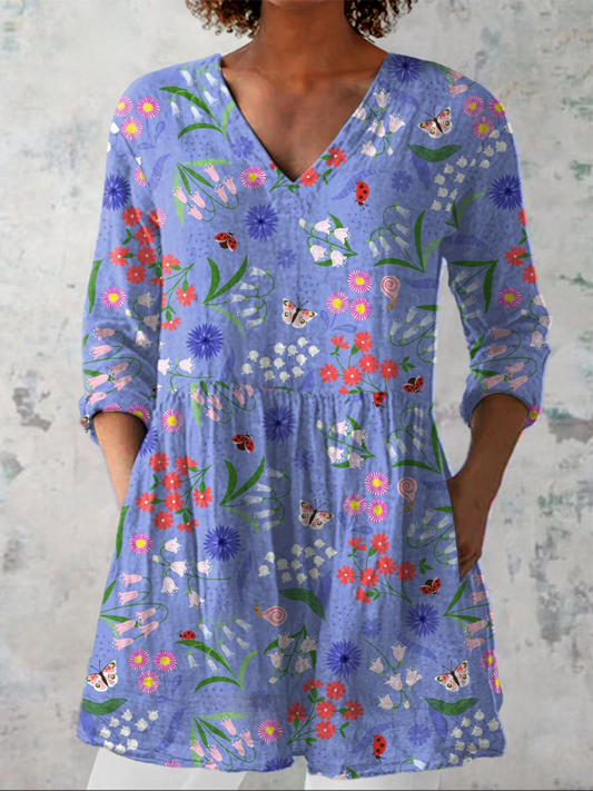 Aline | Blusa lunga ed elegante con scollo a V