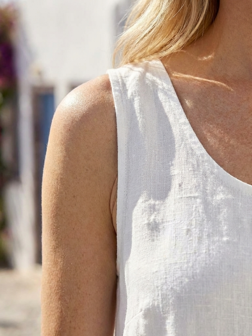 Valentina | Abito Midi con Scollo Tondo e Senza Maniche