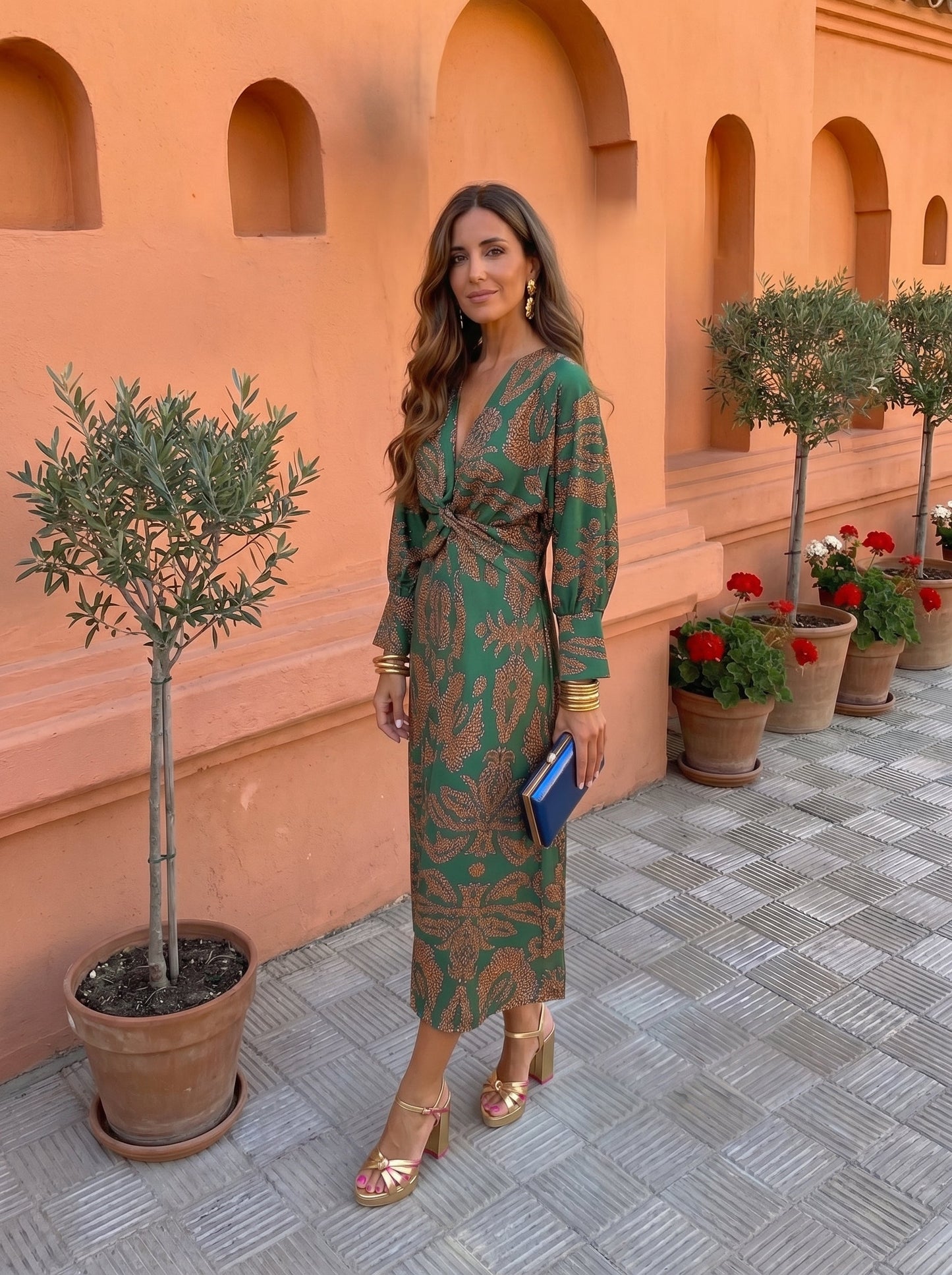 Vestito midi con stampa