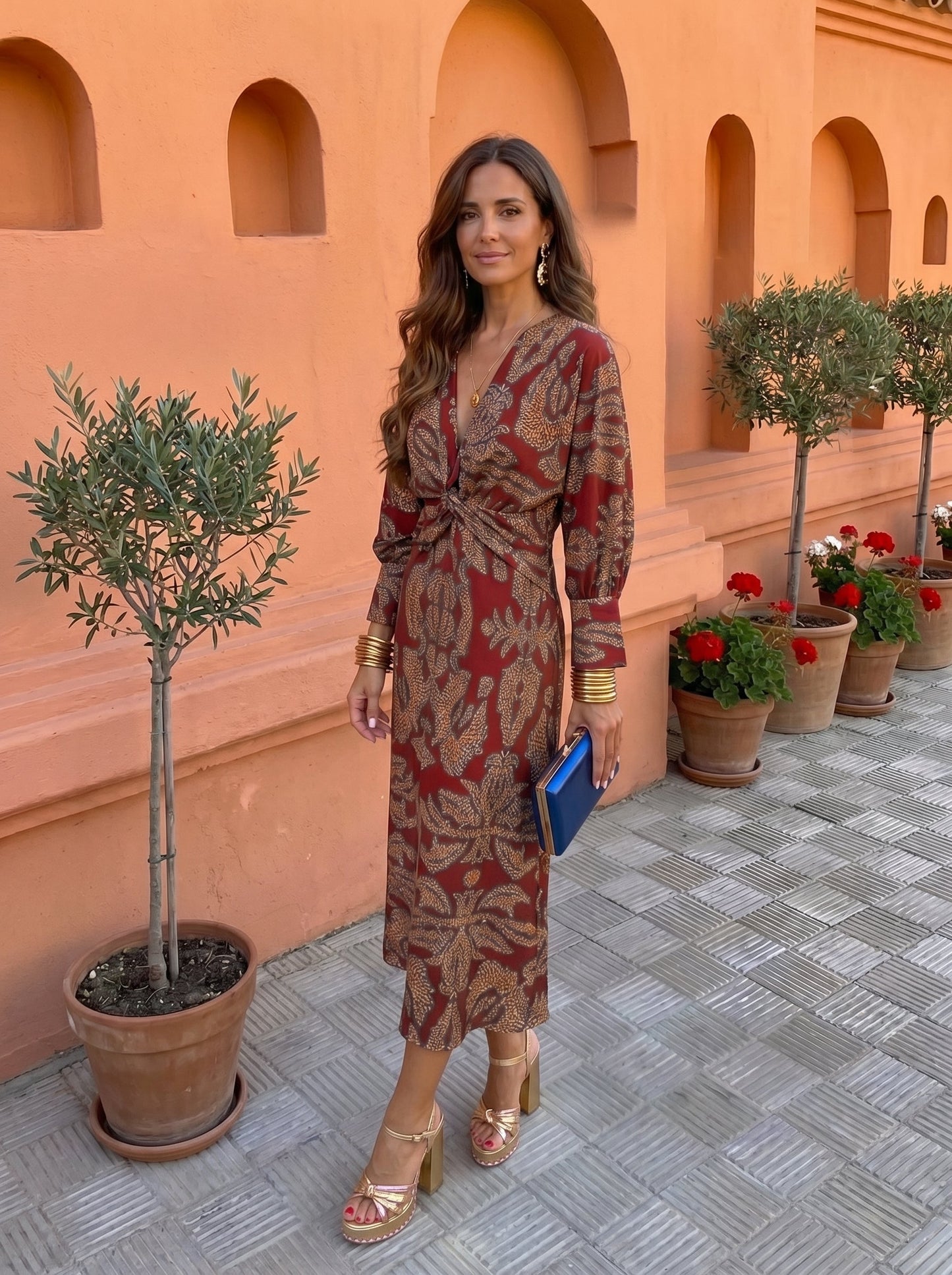 Vestito midi con stampa