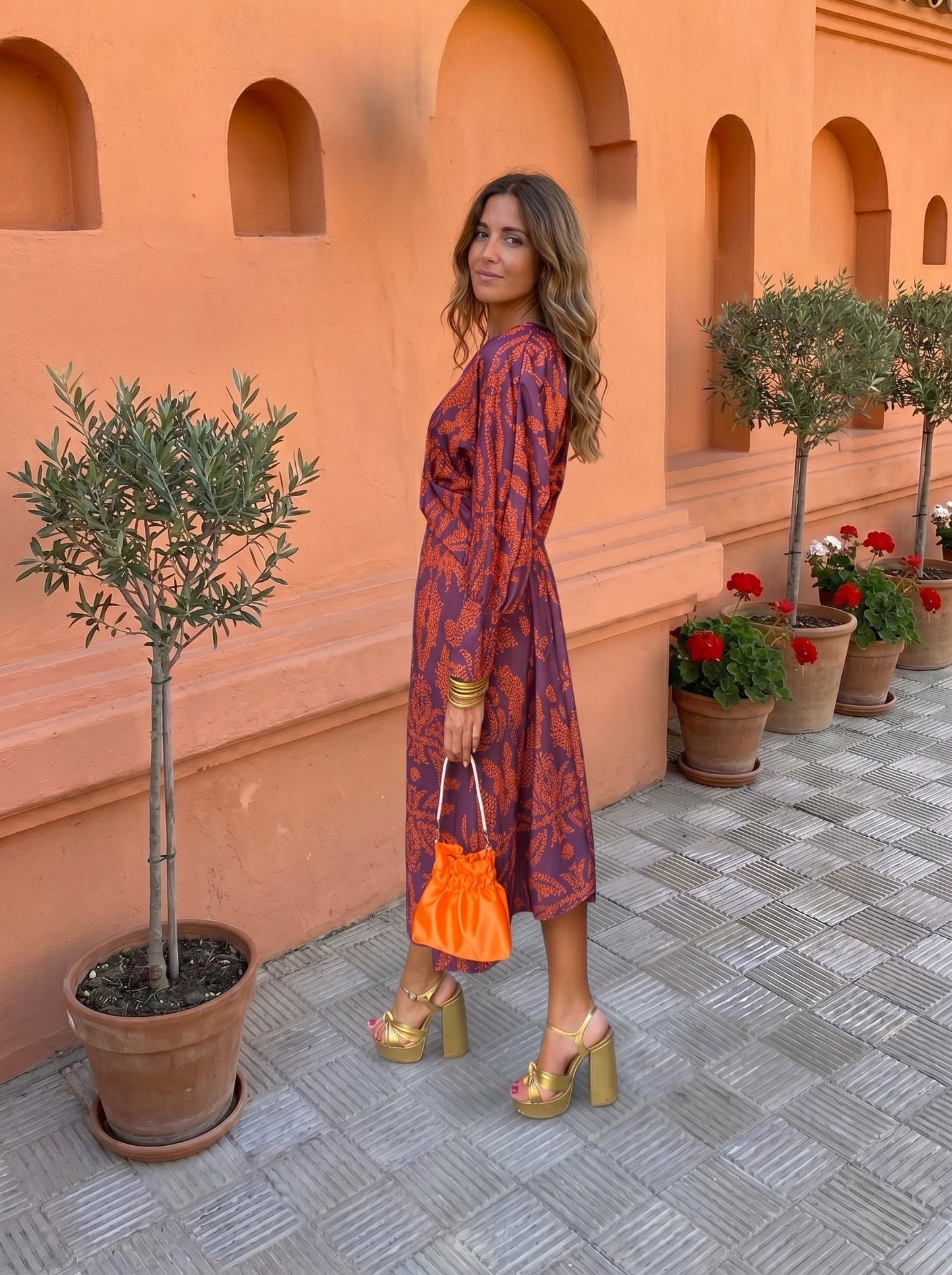 Vestito midi con stampa