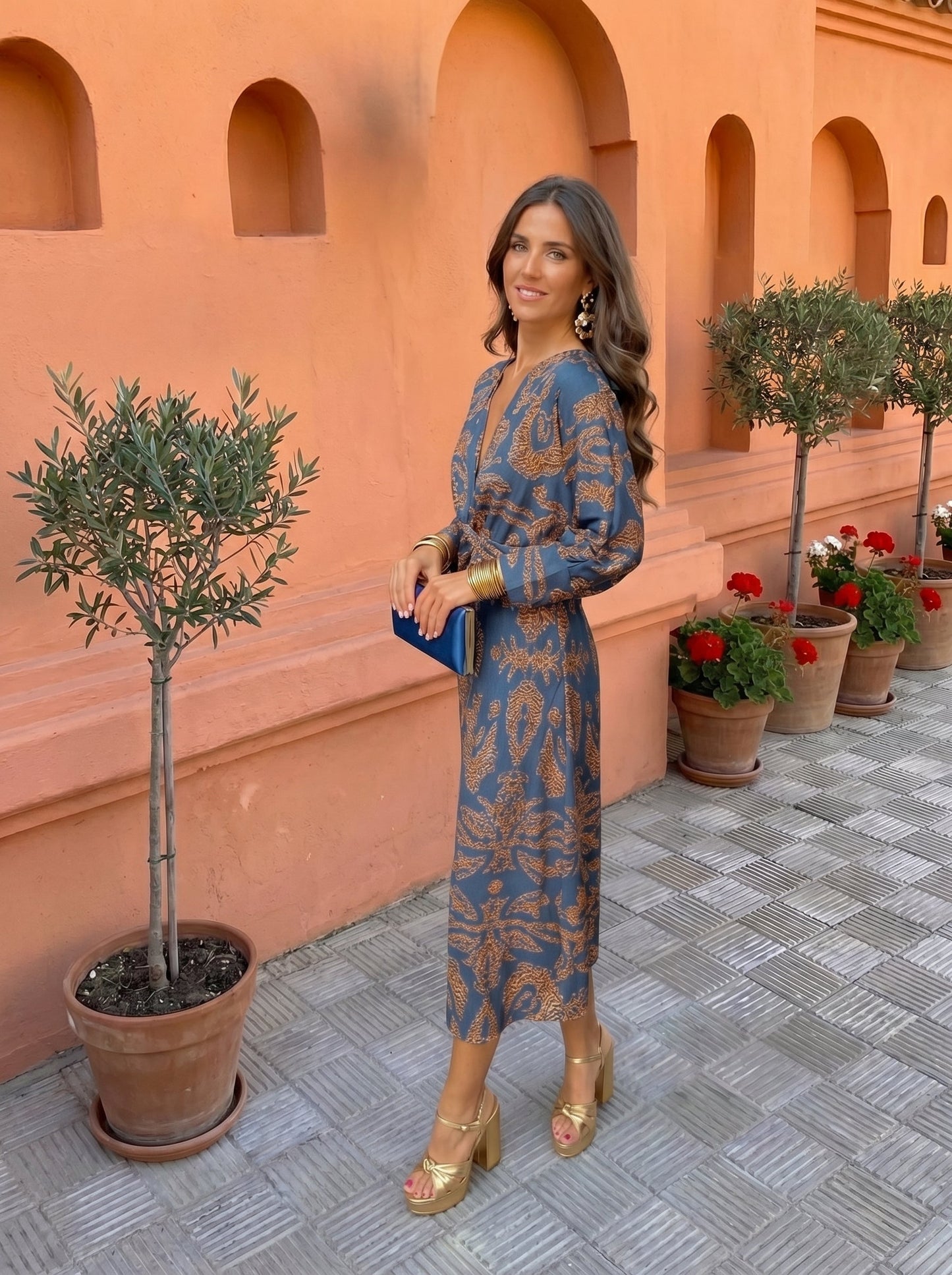 Vestito midi con stampa