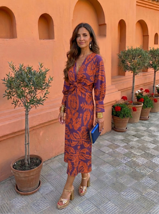 Vestito midi con stampa