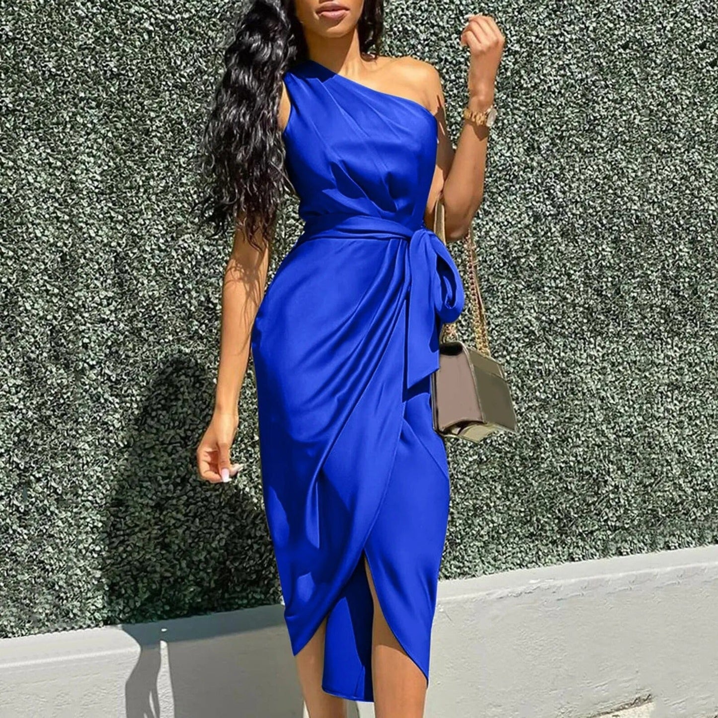 Abito Maxi in Seta Asimmetrico Elegante