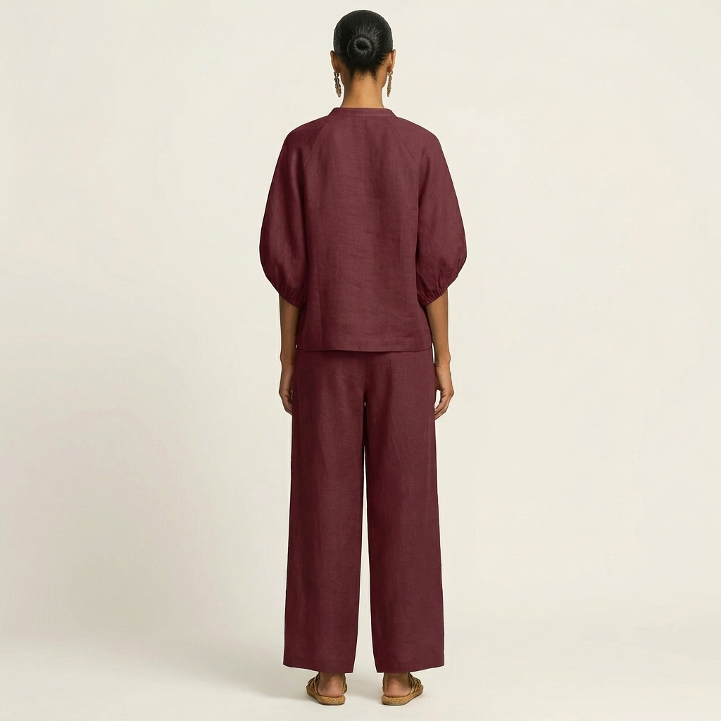 Marlowe | Set con zip frontale e maniche a sbuffo
