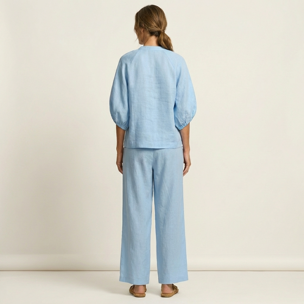 Marlowe | Set con zip frontale e maniche a sbuffo