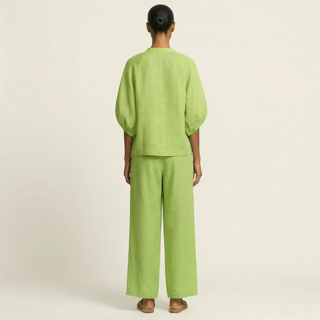 Marlowe | Set con zip frontale e maniche a sbuffo