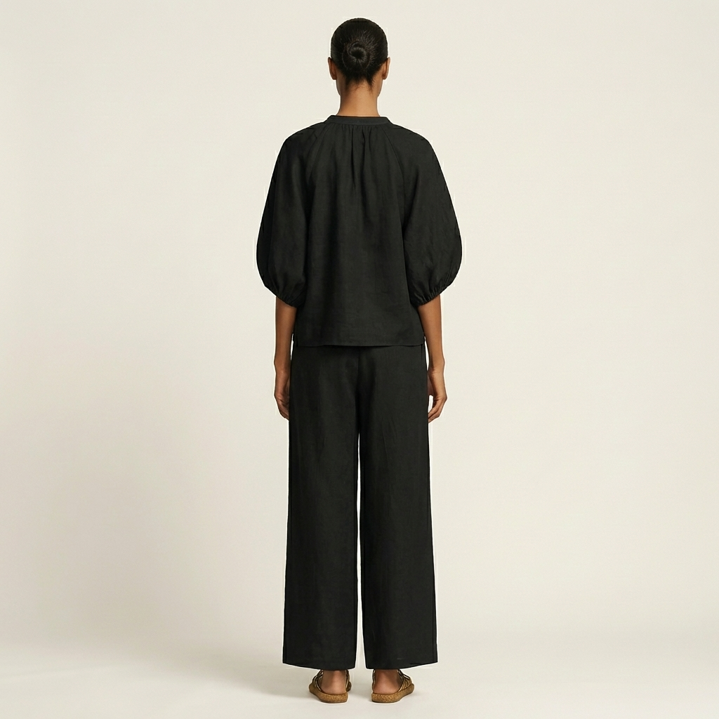 Marlowe | Set con zip frontale e maniche a sbuffo