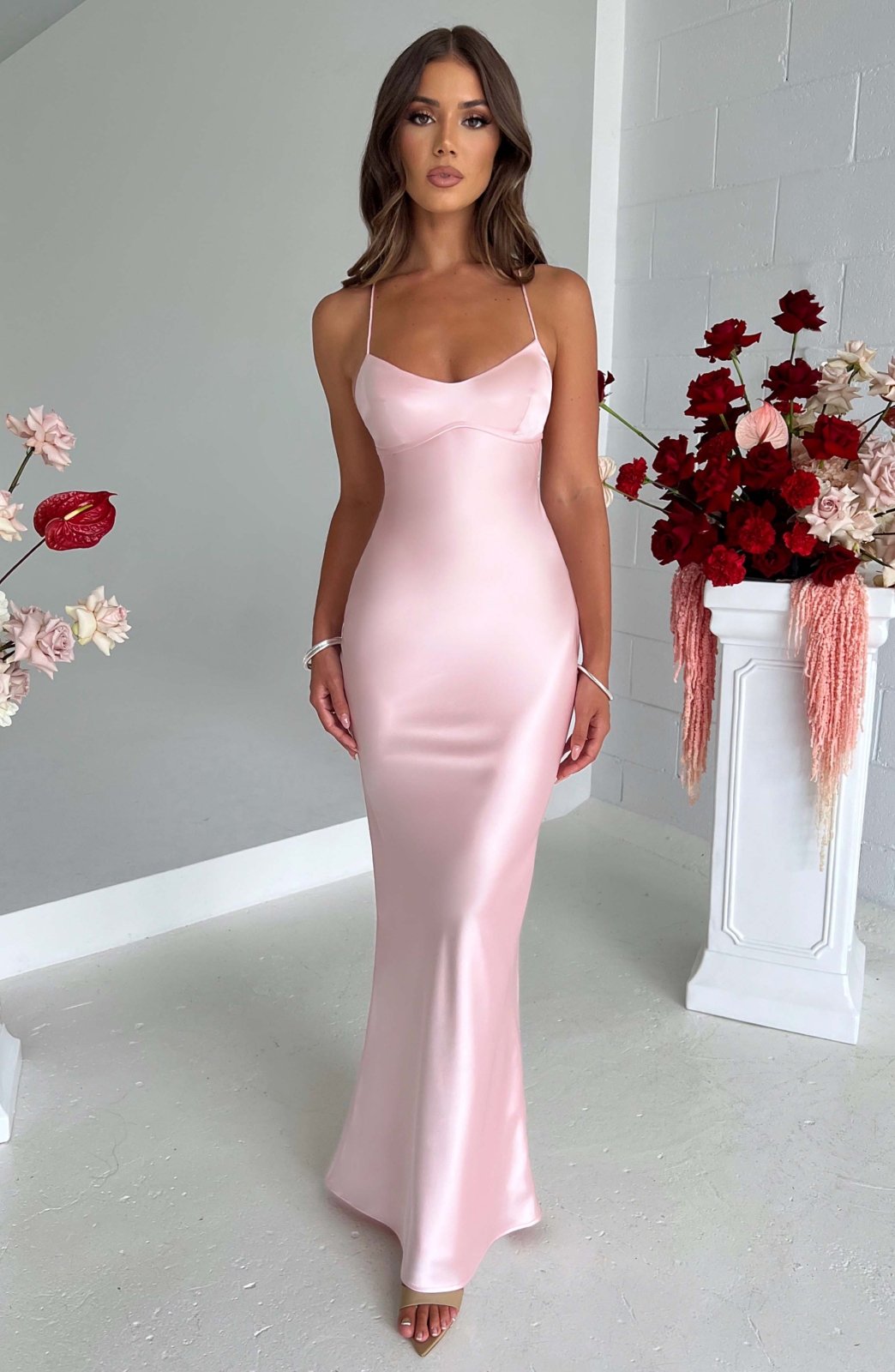 Abito Maxi Satinato Stile Lusso