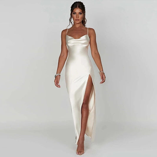 Abito Maxi Satinato Elegante