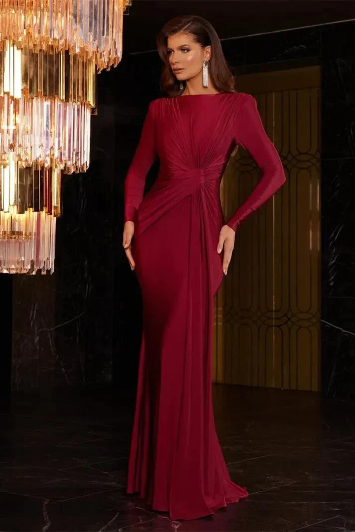 Abito Maxi Elegante a Maniche Lunghe